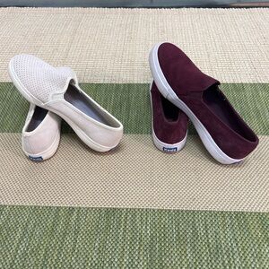 Keds Women's Slip-On Sneakers - Cream and Burgundy